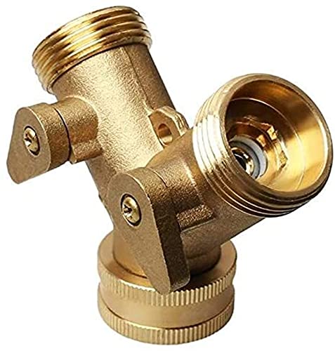 Raccord de tuyau en laiton RJJ avec double vanne réglable pour connecteur de jardin 3/4 - 5