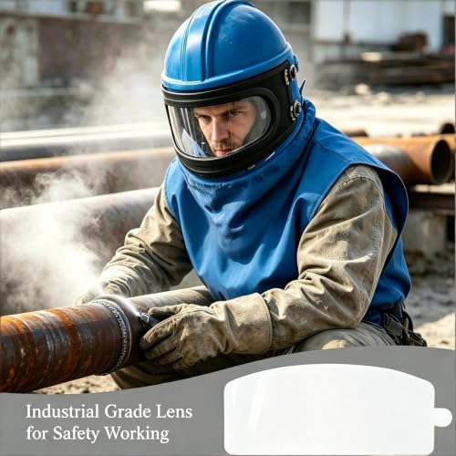 Image of SHUNJIE Sandblaster Helmet Safe Air Feed Sandblast Helmet with Shoulder Protective Sand Blast Hood Protector for Sandblasting Equipped