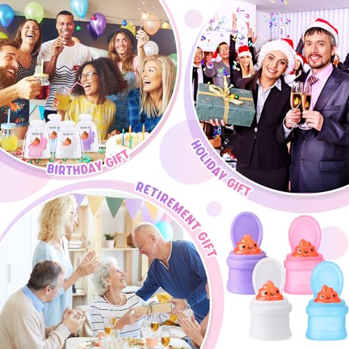 HyDren 24 Sets Funny Positive Poo Gifts Mini Gag Toilet Toys Support Cards with Bags for Employee Appreciation Party Favors White Elephant Gifts Adults Stress Relief Poop Bulk