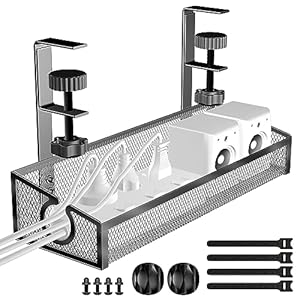 Under Desk Cable Management Tray Bl...
