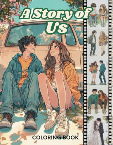 A Story of Us Anime Coloring Book: 50 Pages Manga Coloring Pages Adventure of Growing Up, Romance,...