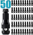 SUNVIE Low Voltage Landscape Lighting Cable Connectors 12-14 Gauge Wire Connectors for Landscape Lights Outdoor Spotlight Path Lights Work with Malibu Paradise and Other Low Voltage Lighting (50 Pack)