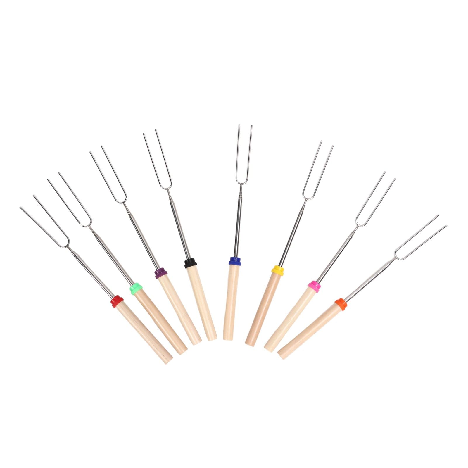 Guimauded Roasting Sticks Ensemble Extensible Telescoping for Camping with 8 Colors Ideal for Family Alloy Family Gatherings