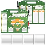 HIGHRAZON Magnetic Baseball Coach Clipboard, Dry Erase Lineup Board, Premium Tactical Baseball Coaching Board with 40 Lineup Cards, Dugout Display Softball Coaching Accessories - Green
