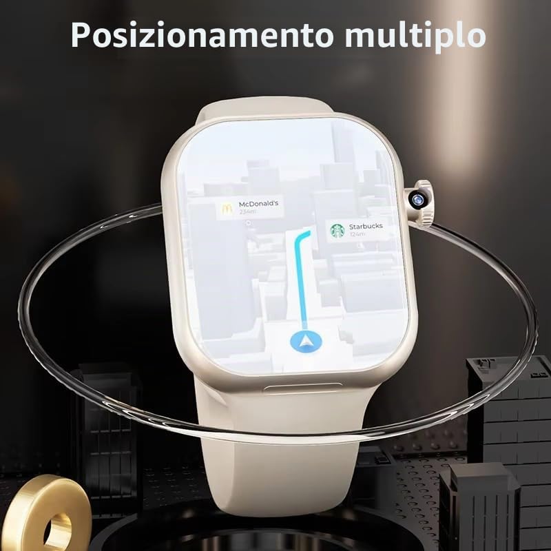 VP29 Smart Watch 4G Android 64GB di memoria 4G/5G LTE Scheda SIM GPS WiFi 2.3" 490 x 580 Amoled Nuovo orologio intelligente fotocamera rotante (argento, 3 + 32 GB)