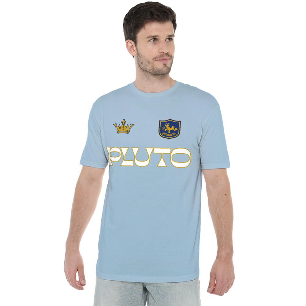 Disney Unisex Pluto Football Shirt T-Shirt, Light Blue | Size: XL