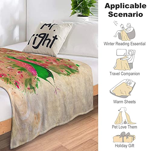 Couverture en peluche paon légère idéale pour le camping et le voyage
