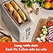 bella 4 Slice Slim Toaster, Fits-anywhere™ Kitchenware, 6 Setting Shade Control with Reheat & Cancel Buttons, Fits Sourdough, 10” Long Slot, Anti Jam & Auto Shutoff, 900 Watt, Oatmilk
