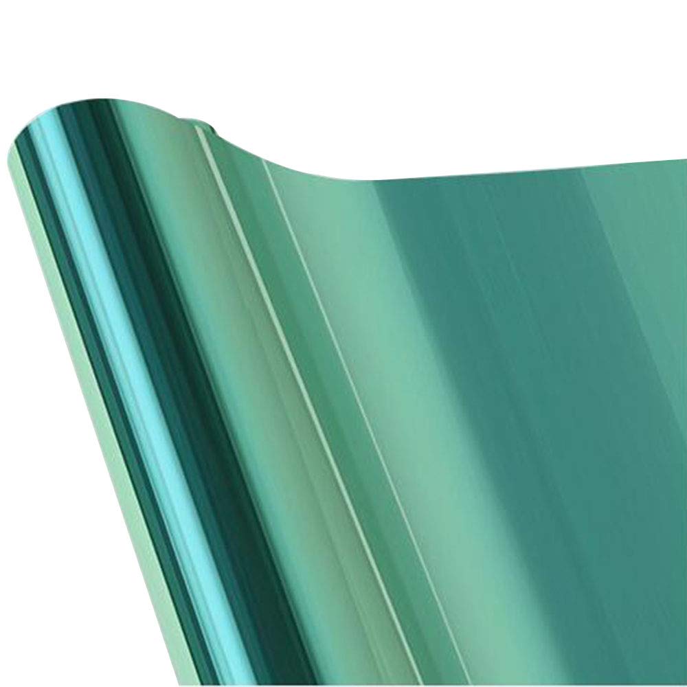 SuniceGreen & Silver Window Tint One Way Silver Mirror Window Films Adhesive Tint Privacy Protection Anti UV 17.5in x 79in