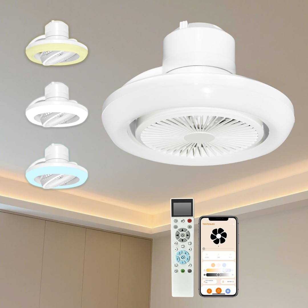 Amazon.co.jp : 【節電/小型・アレクサ対応】ファン付き照明 首振り