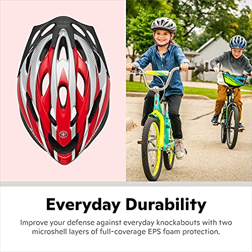 Schwinn Thrasher Bike Helmet, Lightweight Microshell Design, Youth, Red #TOP4