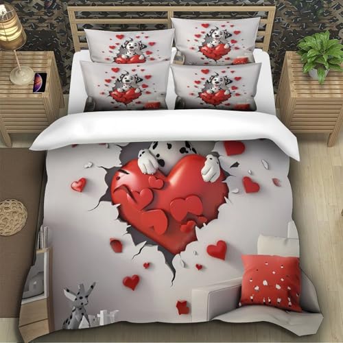 Housse de couette dalmatien 3D microfibre inaltérable entretien facile