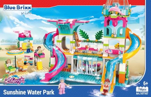 BlueBrixx Kids 107167 – Cherry: Sunshine-Wasserpark aus Klemmbausteinen mit 798 Bauelementen