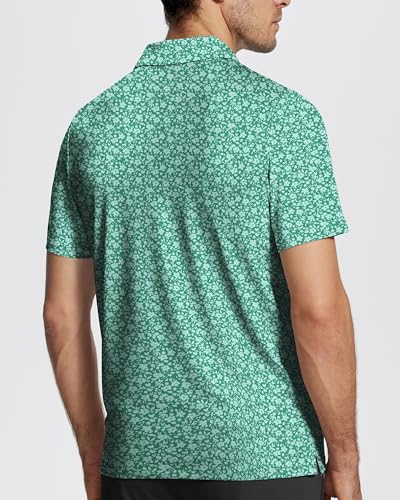 Mens Golf Shirts Short Sleeve Funny Print Golf Polo Shirts for Men Lightweight Dry Fit Quick Dry Collared Golf Polos3