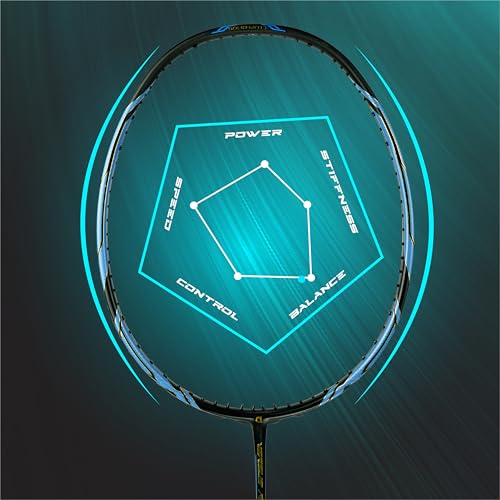Image of Apacs Versus Pro Professional Badminton Racket | 50T Japanese HM Carbon Graphite | Max Tension 38 LBS | 86+-3gms | Quad Voltic Frame+ Hexagonal Throat | Head Heavy (Unstrung)