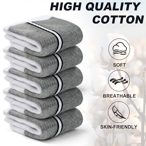 Gonii Men's Athletic Crew Socks，5 Pairs Cushioned Boot Moisture Athletic Socks for Hiking Sports Running Workout3