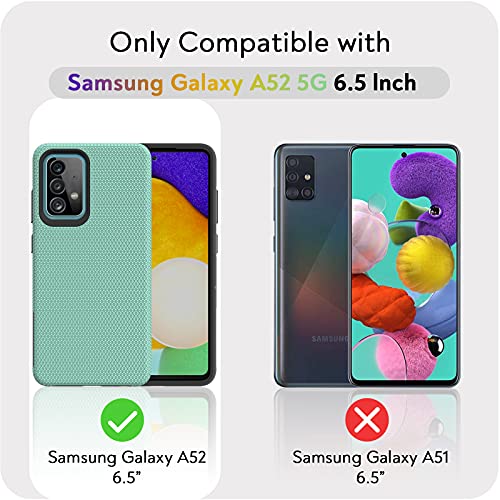Iessvi Compatible With Galaxy A52 Case With Soft-Textured Bumper Matte Hard Pc Back Lightweight Silicone Heavy Duty Protective Shockproof Non-Slip Phone Cover Cases For Samsung Galaxy A52 (Mint) #TOP6