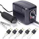 WEP 939-IV Wood Burning Kit with Quick-Change Woodburning Tool Wire-Nib Tips 250-600℃/482-1112℉ Adjustable with 5 Wood Burner Tips, Tip Removal Tool, Wood Burning Pen Holder, 2 Wood Pieces