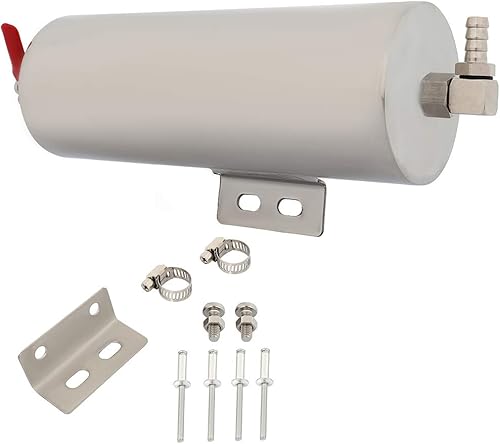 Miniatura 4 de SCITOO Tanquedepósito de desbordamiento de refrigerante para radiador, plateado, 3 "x 8", acero inoxidable pulido, 20 oz, universal