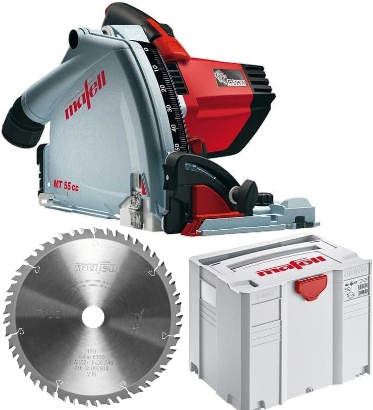 MAFELL Tauchsäge MT 55 cc MidiMAX FAN EDITION (1400 Watt CUprex Hochleistungsmotor, 57mm Schnitttiefe im T-Max Transportkoffer, inkl. Ersatzsägeblatt) 917609