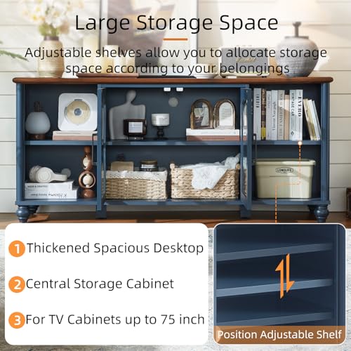 Image of RWYHG Farmhouse TV Stand for 60 in TV, Entertainment Center for Living Room