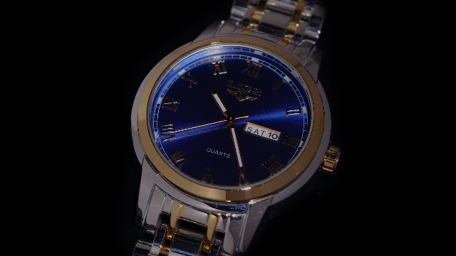 LIGE Orologio Uomo, Quarzo Analogico Orologi Uomo, Acciaio Inossidabile Impermeabile 30M, Funzione Calendario, Lancette Luminescenti, Abbinamento Elegante e Casual, Blu/Oro