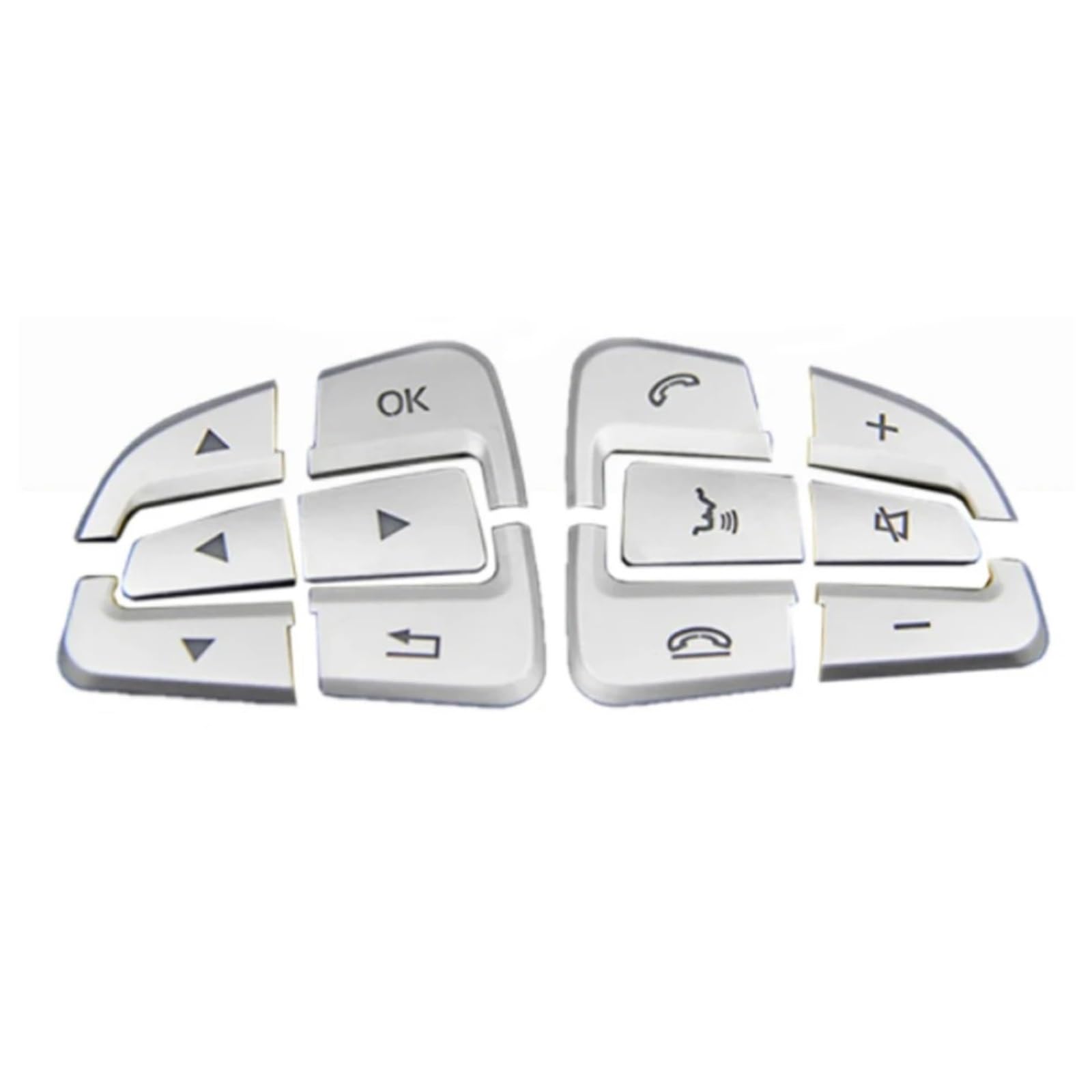 Car Button Sticker Compatible with Benz for GLS for W177 2016-2019 Interior Button Stickers Car Steering Wheel Cover Trim Lnner Decoration Sticker Set(Silver)