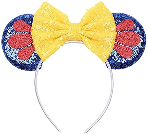 Snow White Mickey Ears, Snow White Ears, Blue Yellow Minnie Ears, Princess Mickey Ears, Blue Minnie Mouse Ears