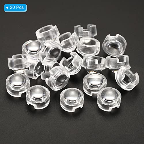 Image of PATIKIL 13mm LED Convex Lens, 20 Pack 45 Degree Beam Angle Acrylic LED Optical Convex Condenser Lens for 1W 3W LED Lamp Beads Infrared Cameras, Transparent