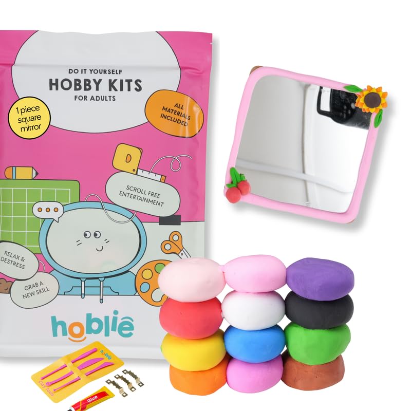 Title:Reflections in Line – DIY Aesthetic Rounded Square Mirror Kit (6-Inch Mirror) with Air Dry Clay, Sculpting Tools & Hooks – Creative Craft Kit for Teens & Adults-image-33