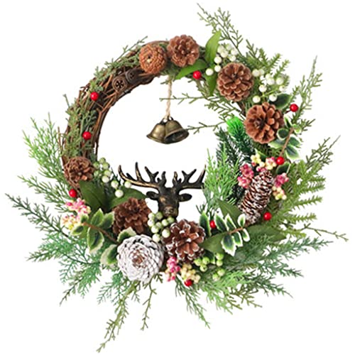 Couronne de Noël faite main d'automne pour porte d'entrée élégante