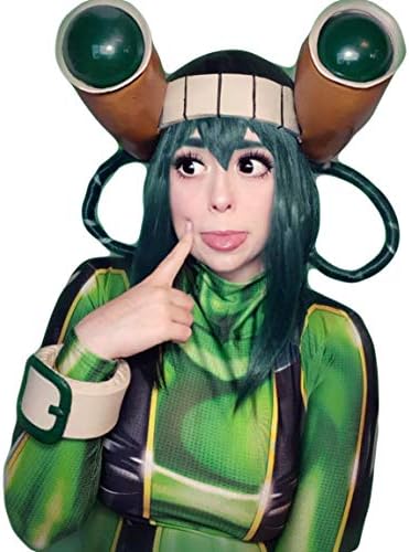 Asui Tsuyu Cosplay Wig Xcoser Boku no Hero Academia My Hero Academia Green Long Straight Hair for Women