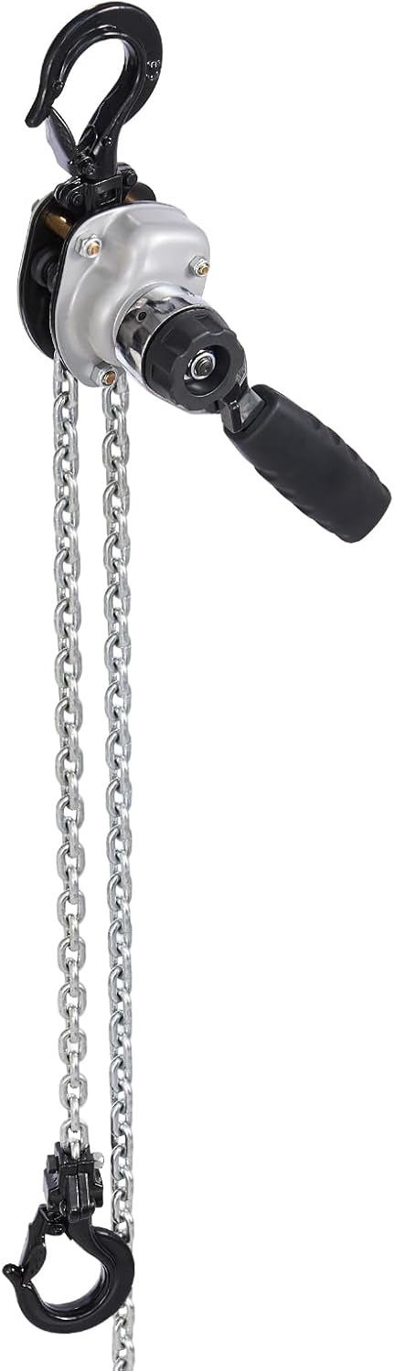 VEVOR Manual Lever Chain Hoist, 1/2T 1100LBS Capacity Heavy Duty Come Along, 5FT Lift G80 Alloy Steel Chain with Dual Pawl Mechanical Brake,360°Rotating Hooks, for Warehouse Construction Garage - Image 9