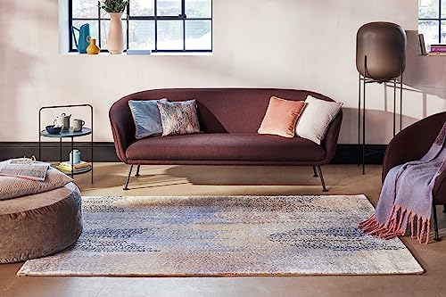 Wecon Home Moderner Esprit Teppich gewebt mit abstraktem Muster für Wohnzimmer, Schlafzimmer, Büro und Kinderzimmer – Antonia (80 x 150 cm, bunt)