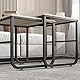 FOUBAM Couchtisch Industrial Style 2er Set Satztische Beistelltisch Sofatisch Kaffeetisch, verschachtelte Beistelltische aus Metall und Holz,für kleine Räume,Vintage Sofa Tisches, Schwarz und Natur
