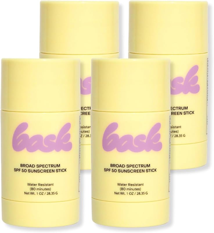 Bask Protetor solar em bastão FPS 50 sem fragrância para rosto e lábios, 4 unidades de 28 g