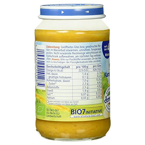 Alnatura Demeter Bio Karotten-Fenchel-Gemüse mit Dinkelnudeln, 6er Pack (6 x 190 g)