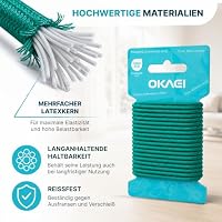 OKAEI Gummikordel 2mm x 5m - Hochwertiges Gummiseil in Grün, Flexibles Gummiband/Hutgummi/Rundgummi - Ideal für DIY Projekte und Handwerk – Ansicht 4