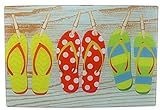 Chesapeake Bay Flip Flop Design Tempered Glass Cutting Board 68467 18 Inches X 12 Inches