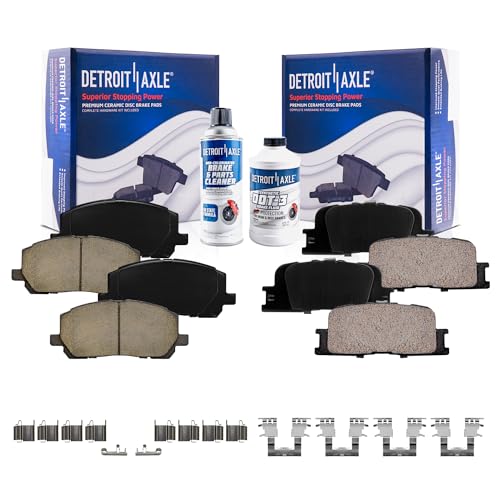 Image of Detroit Axle - Front and Rear Brake Pads for 2001-2003 Toyota Highlander, 2002 Ceramic Brake Pads w /Hardware Replacement