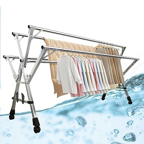 Séchoir à linge de sol compact en inox pour étendre de grands draps - 2