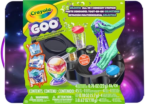 Crayola Goo All-in-1 Sensory Station, Galactic Slime Making Kit for Kids, Less Mess, DIY Arts & Crafts Set, Gifts for Kids, Ages 6+