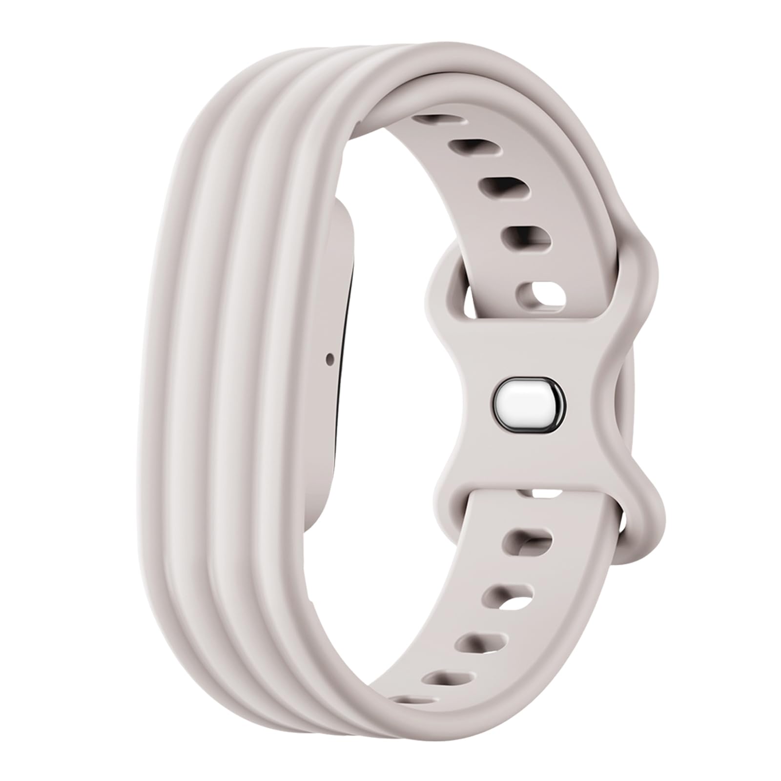 Silicone Sport Band For Google Fitbits Air Waterproof & Sweatproof Portable Fitness Tracker Band Multi-Purpose Adjustable Buckle Replacement Straps for Fitness Hiking Running (Large F)(Starlight)