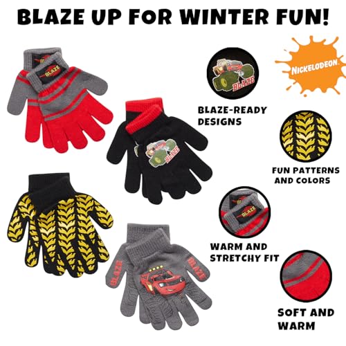 Image of Nickelodeon Boys 4 Pack Mitten or Glove Set: Paw Patrol and Blaze (Toddler /Little Boys)