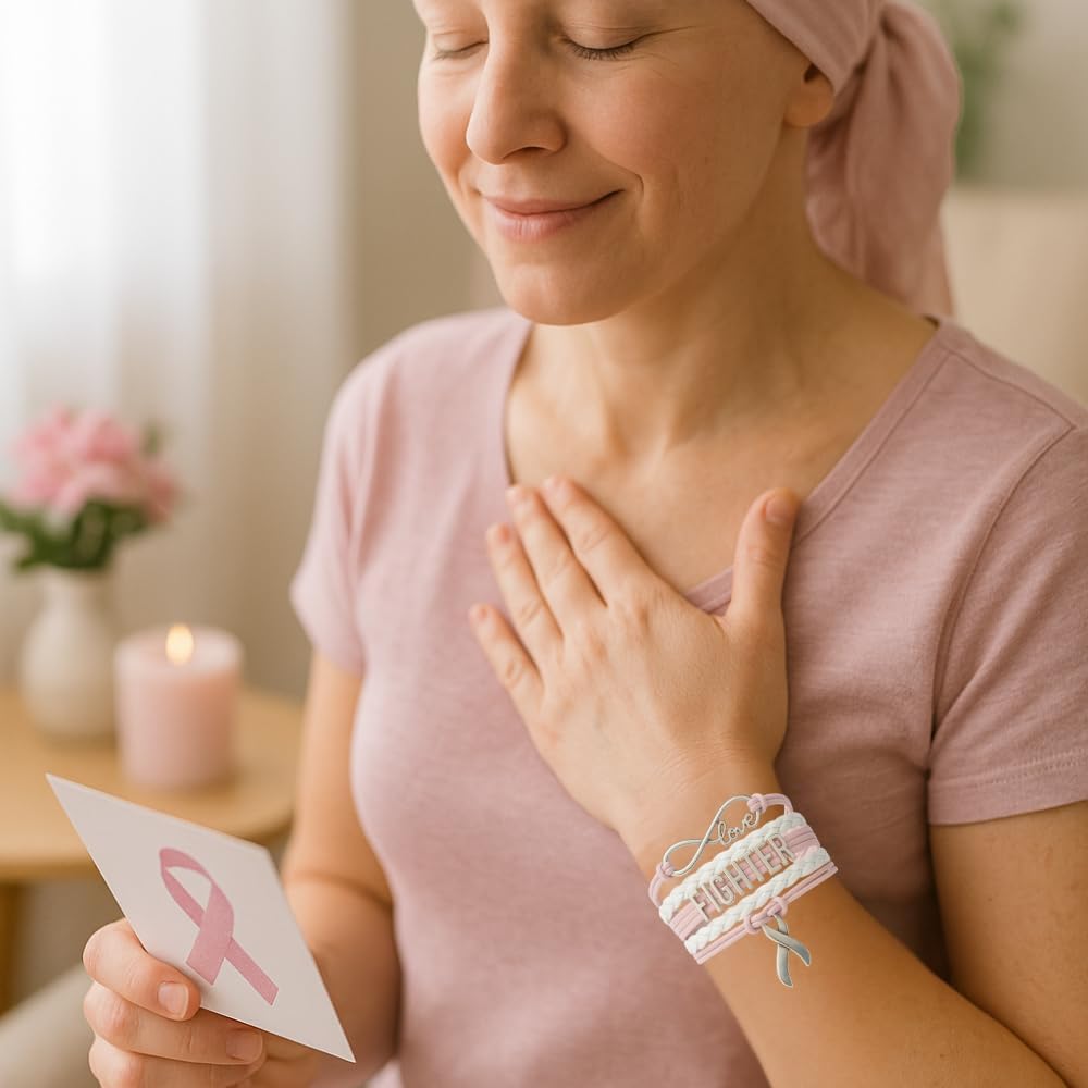 Pink Ribbon Hope & Faith Infinity Bracelet - Perfect Breast Cancer Gift - Image 3