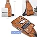 ANPTER Sling Bag for Men Crossbody Chest Bag,PU leather Over the Shoulder Purse Casual Cross Body Sling Backpack for Travel Hiking Cycling(Sling Bag for Dark Brown)