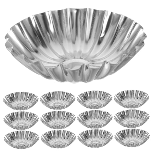 DECORNIJIA 50個 ステンレス製エッグタルト型 耐熱耐油再利用可能 タルトケーキカップ用 焼き型 家用レストラン向けお菓子作り用品