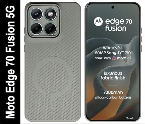 Image of SBMS Back Cover for Motorola Edge 70 Fusion 5G Soft Matte Silicone Cover with Slim Fit | (Not Mag-Safe Compatible) | Shockproof | Camera Protection Bumper Case for Moto Edge 70 Fusion (Grey)