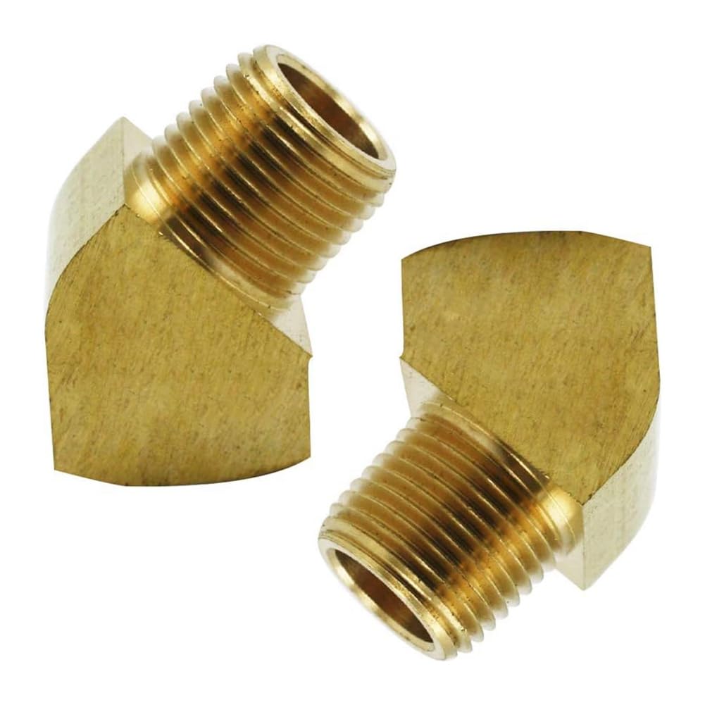 45 Degree Street Elbow 1/8" NPT Male X 1/8" NPT Female Brass Pipe Fitting Pack of 2 1/8" NPT