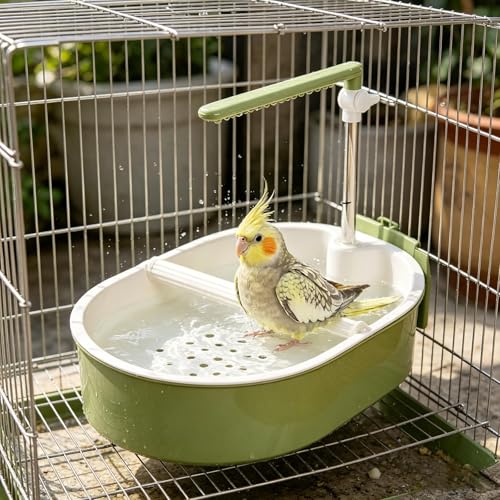 Baignoire pour perroquets avec douche automatique et débit réglable - 5